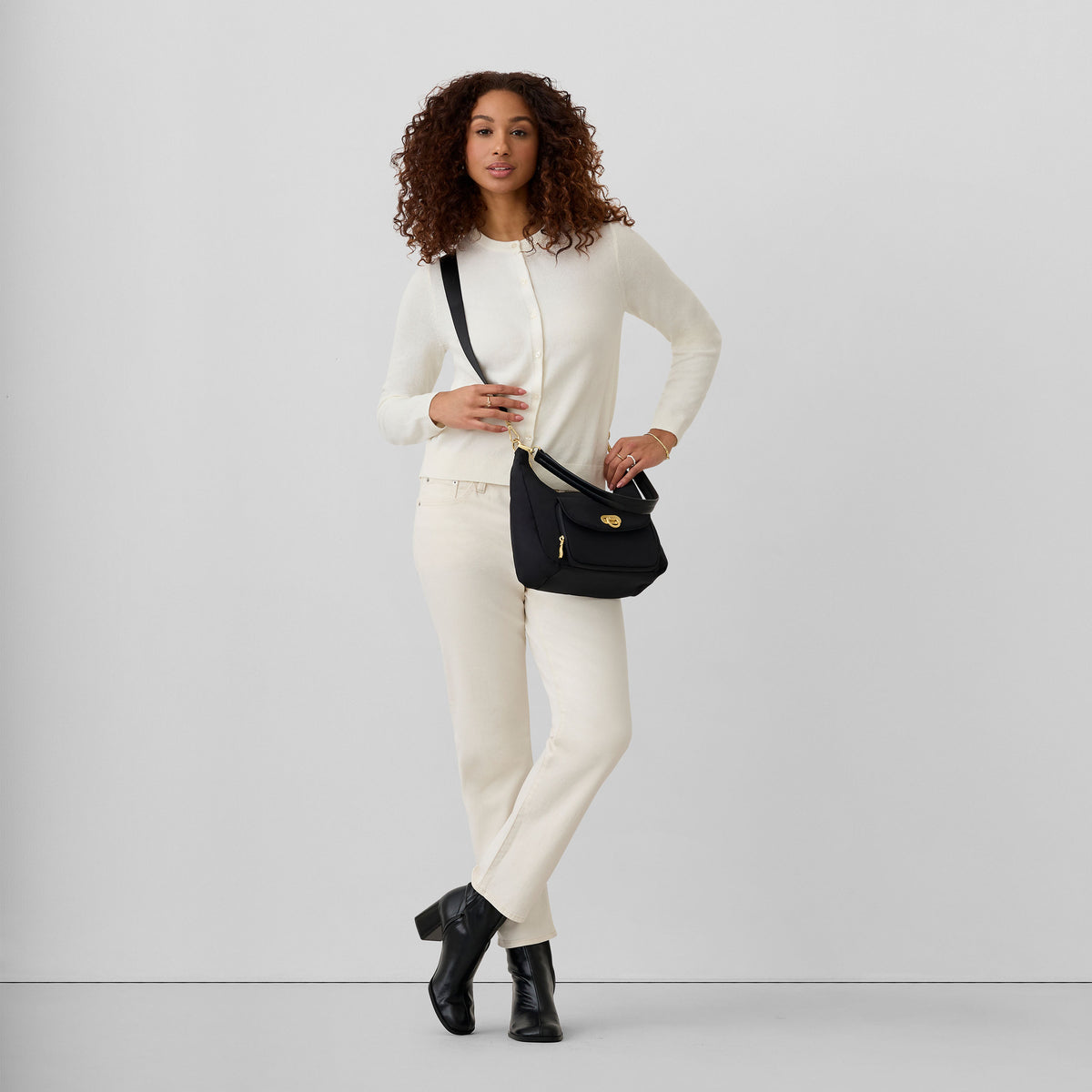 Coastal Flip Lock Half Moon Bag