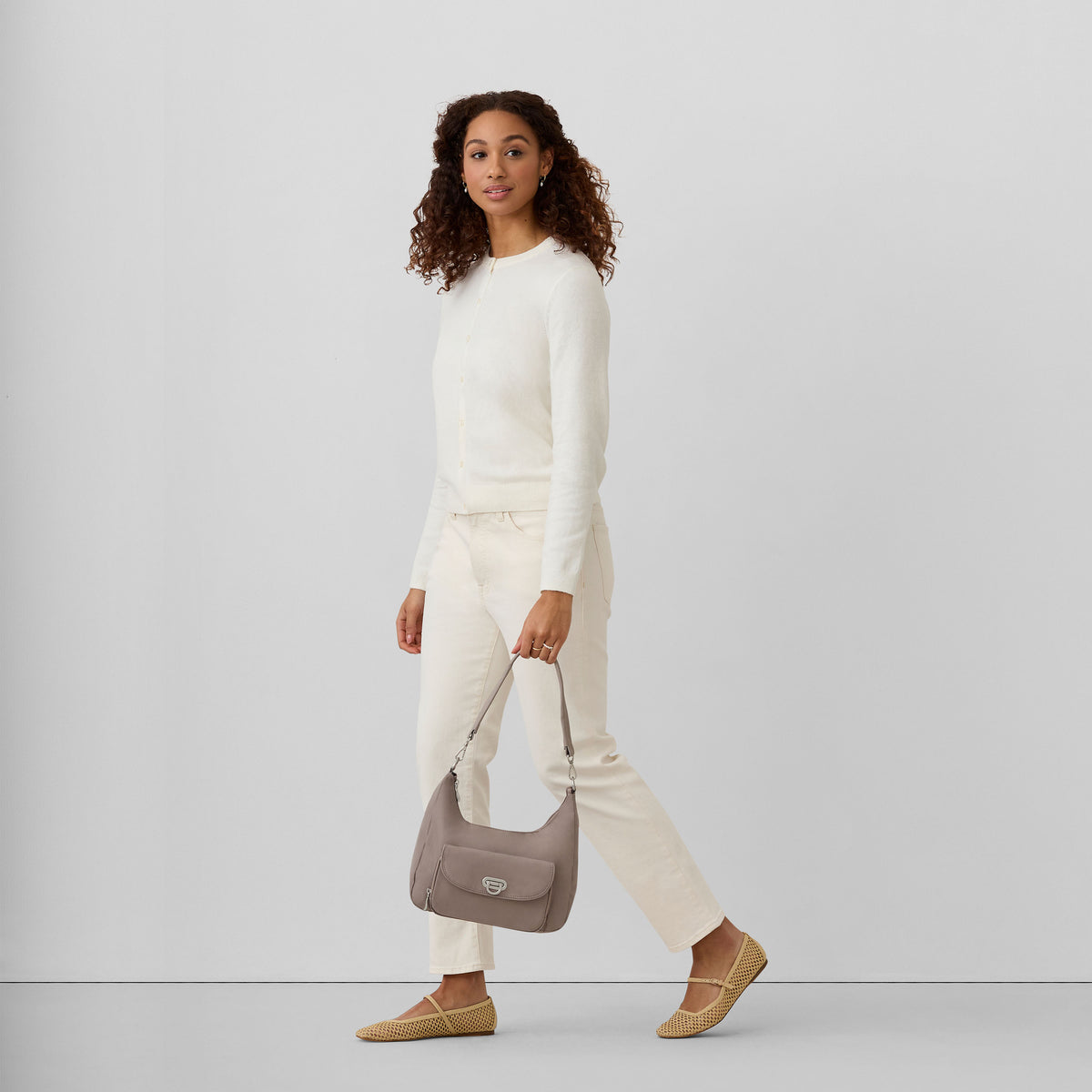 Coastal Flip Lock Half Moon Bag
