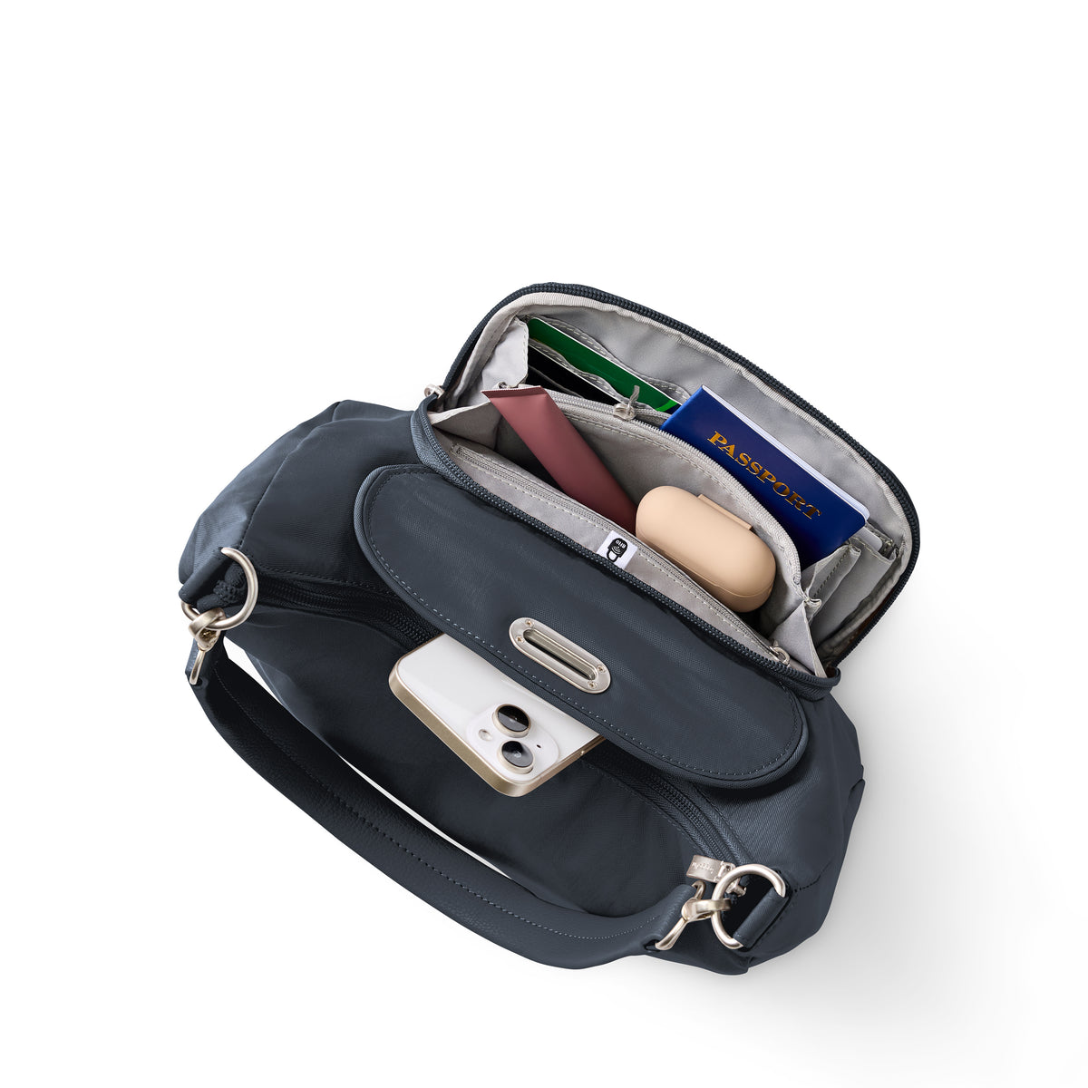 Coastal Flip Lock Half Moon Bag