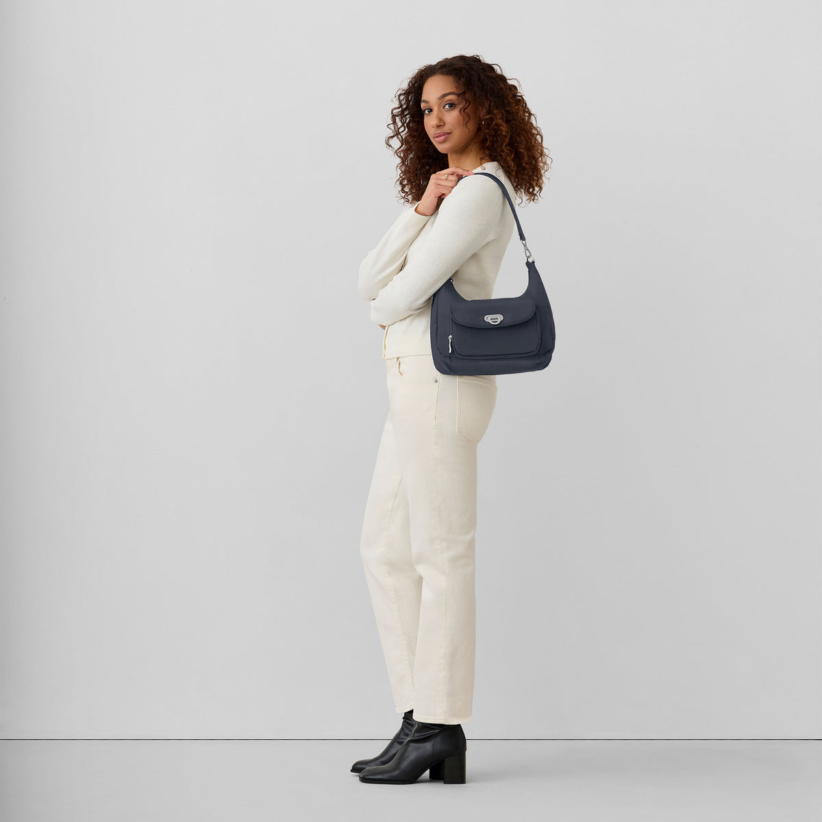 Coastal Flip Lock Half Moon Bag