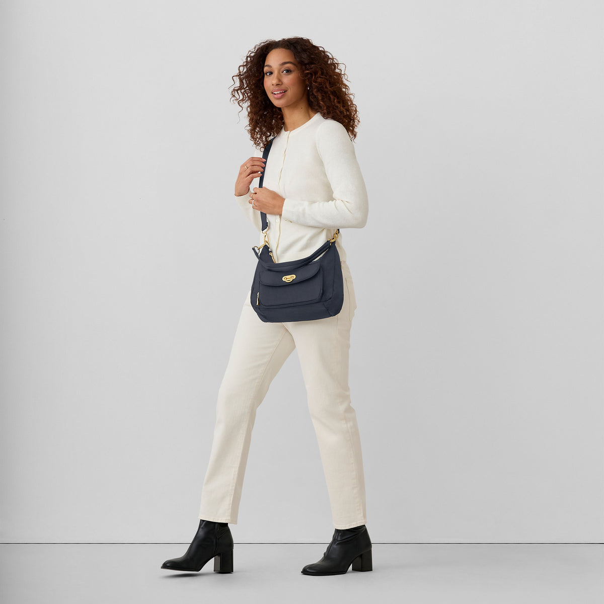 Coastal Flip Lock Half Moon Bag